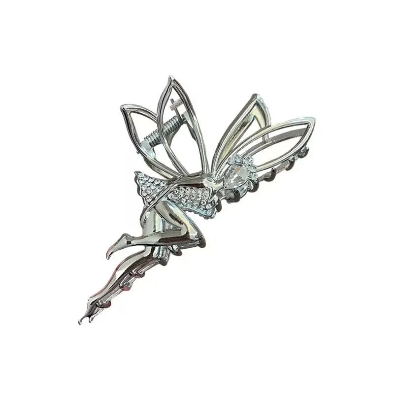 Fashionable Metal Little Angel Cute Elf High Grade Feeling Back Spoon Large Shark Clip Grasping Style Hair Accessories 2025